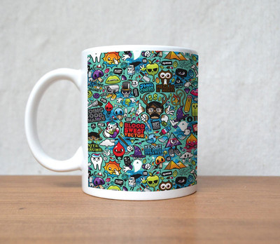 60% OFF on StyBuzz Cool Graffiti Art Blue Porcelain Mug 300 ml