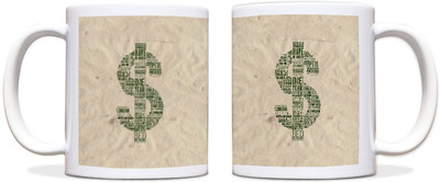 60% OFF on ShopMantra Dollar Typography Black Ceramic Mug 300 ml