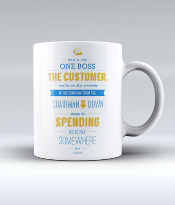 19% OFF on Lab No. 4 Boss And Customer Relation - Sam Walton Business Quote Ceramic Mug 350 ml