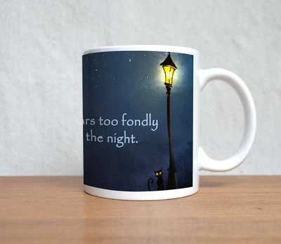 60% OFF on StyBuzz Dark Night Quote Blue Ceramic Mug 300 ml