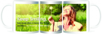 50% OFF on Refeel Gifts Keep Smiling - Live is a Beautiful Thing Ceramic Mug 325 ml