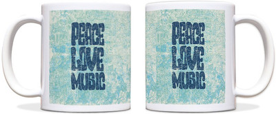 60% OFF on ShopMantra Peace Love Music Black Ceramic Mug 300 ml