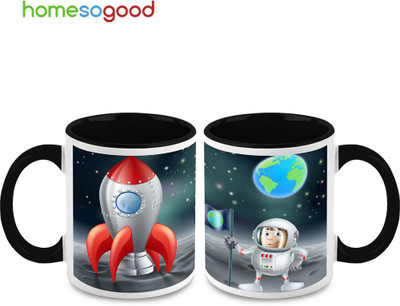 37% OFF on HomeSoGood Astronaut On Moon Ceramic Mug 325 ml, Pack of 2 37% OFF on HomeSoGood Astronaut On Moon Ceramic Mug 325 ml, Pack of 2