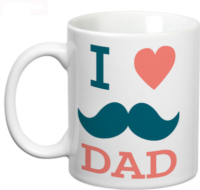 54% OFF on Prithish I Love Dad Mooch Ceramic Mug 330 ml