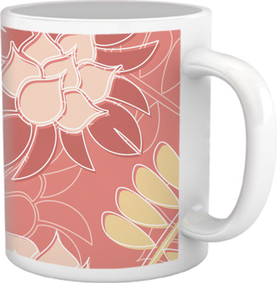 50% OFF on Tiedribbons Geometric Toned_Aha Floral Pattern_Light Shade Ceramic Mug 325 ml