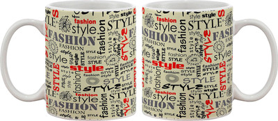 15% OFF on Artifa Fashion Style Typography Porcelain, Ceramic Mug 350 ml
