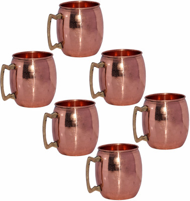 50% OFF on Prisha India Craft Love Copper Mug 460 ml, Pack of 6