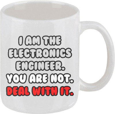 28% OFF on Ellicon C219 Deal With It Funny Electronic Engineer Coffee Ceramic Mug 325 ml