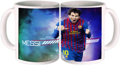 25% OFF on Shopkeeda FIFA 2014 Lionel Messi Smiling Ceramic Mug 350 ml