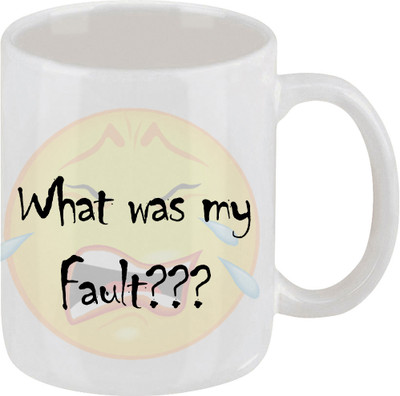 16% OFF on Ellicon What Was My Fault Funny Coffee Mug Ceramic Mug