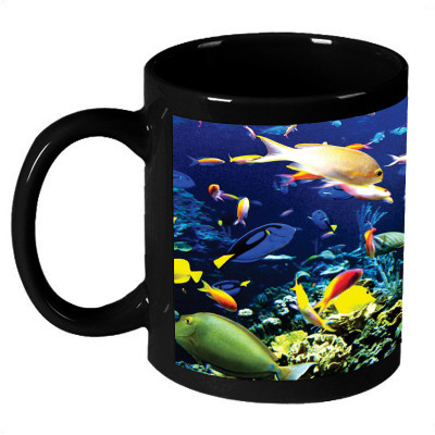70% OFF on AMY Beautiful Under Water Colorful Fishes Coffee Ceramic Mug 325 ml