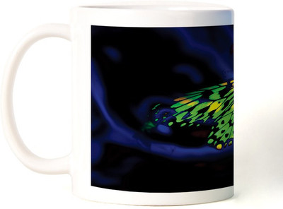 73% OFF on AMY Beautiful Rainbow Butterfly Ceramic Mug 325 ml