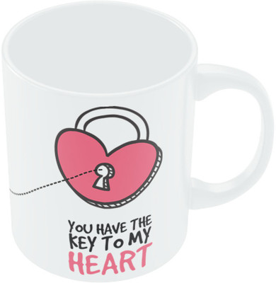 19% OFF on PosterGuy Key to my Heart Valentine's Day Ceramic Mug 280 ml