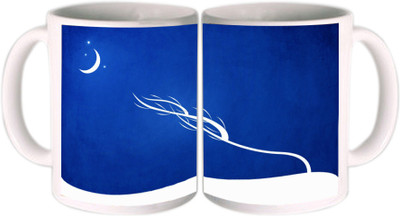 25% OFF on Shopkeeda Moon In Blue Sky Ceramic Mug 350 ml