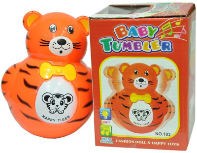 New Pinch Baby Tumbler Music Animal Roly-Poly Toy (Multicolor)