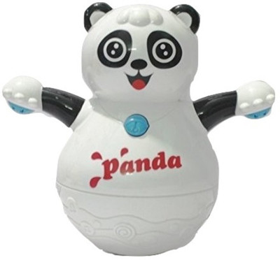 Little Grin Musical Roly Poly Panda With Projector Lighting Gift Toy For Toddlers Infants Kids (Multicolor)
