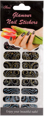 40% OFF on Nail Sina Glamour Nail Stickers SM NAIL ART-054 Black