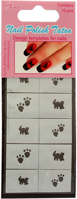 Nail Sina Nail Polish Design Templates Tatoo NPT 20 Silver