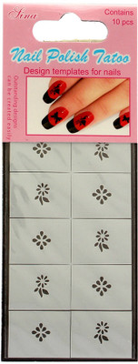 40% OFF on Nail Sina Nail Polish Design Templates Tatoo NPT 4 Silver
