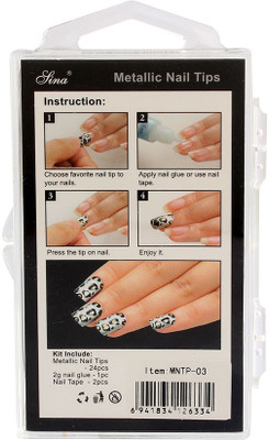 40% OFF on Nail Sina Metallic Nail Tips MNTP 3 Multicolor
