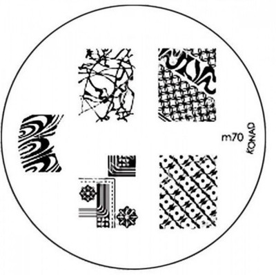 Konad Stamping Nail Art Image Plate - M70 White Konad Stamping Nail Art Image Plate - M70 White