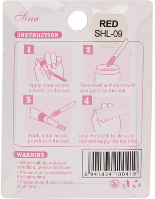 Nail Sina Luxury Sea Shell SHL-09 Red Nail Sina Luxury Sea Shell SHL-09 Red