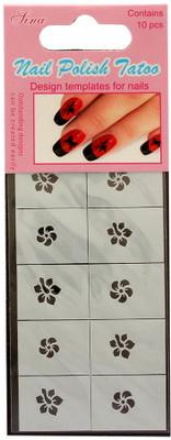 40% OFF on Nail Sina Nail Polish Design Templates Tatoo NPT 1 Silver