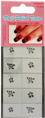 40% OFF on Nail Sina Nail Polish Design Templates Tatoo NPT 5 Silver
