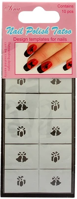 40% OFF on Nail Sina Nail Polish Design Templates Tatoo NPT 17 Silver