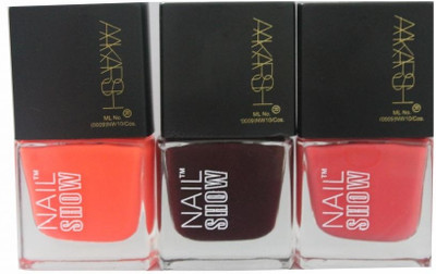 11% OFF on Aakarsh Nail Show - Set of 3 Nail polish - Peach N Plum 9.9 ml Multicolor 11% OFF on Aakarsh Nail Show - Set of 3 Nail polish - Peach N Plum 9.9 ml Multicolor