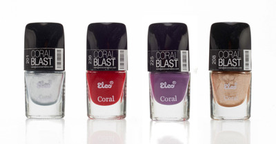 37% OFF on Elco Coral Nail Polish - Pack Of 4 24 ml Electric Silver, Cherry Red, Lilac Purple, Golden Hue 37% OFF on Elco Coral Nail Polish - Pack Of 4 24 ml Electric Silver, Cherry Red, Lilac Purple, Golden Hue