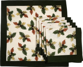 Ocean Collection Pomigrante White Set Of 6 Cloth Napkins - White, Green