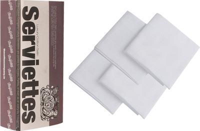 The Cotton Company Pure White Set Of 4 Napkins - NAPE8V5KAQRWCRR8