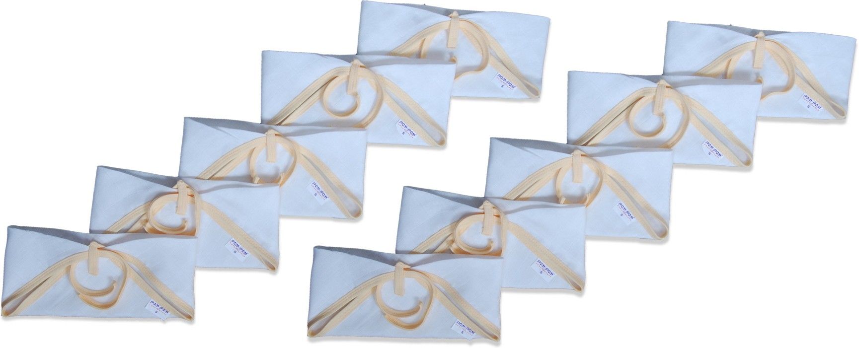 10% OFF on Pompom Sweethearts New Born Must Have Triangle Nappy Set Of 10