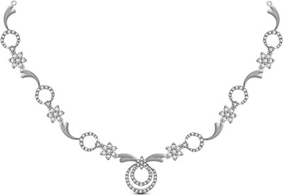 50% OFF on Ciemme 3.16 Ct Cheerful Floral Cubic Zirconia, Pearl Sterling Silver Necklace