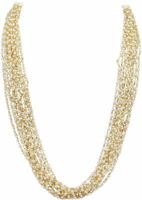 50% OFF on The Art Jewellery 14 Layered Pearl Chain with Gold Finish Alloy Necklace