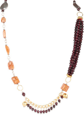51% OFF on Sparkling Drop Garnet, Topaz Brass Necklace