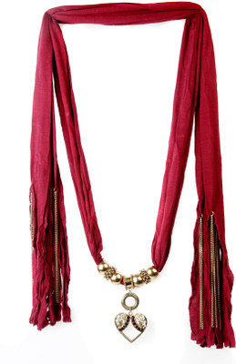 40% OFF on Trinketbag Color me wine heart scarf cum Fabric Necklace
