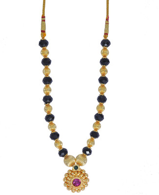 60% OFF on Womens Trendz Kolhapuri Saaj Thushi Crystal Yellow Gold Plated Alloy Necklace