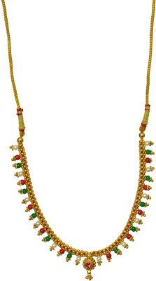 65% OFF on Womens Trendz Full Jhaler Multi Colour Thushi Crystal Yellow Gold Plated Alloy Necklace