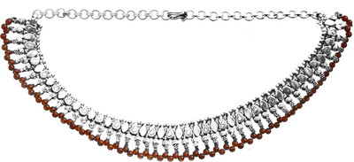 Exotic India Fine Garnet Sterling Silver Necklace
