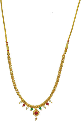 72% OFF on Womens Trendz Half Jhaler Multi Colour Thushi Crystal Yellow Gold Plated Alloy Necklace