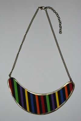 16% OFF on Bombay Chic Mulitcolored Striped Brass Necklace