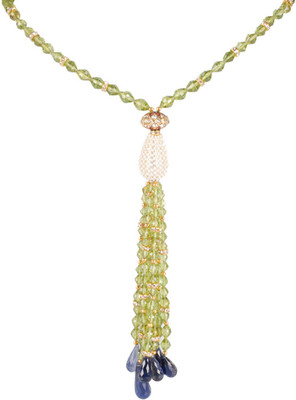 51% OFF on Sparkling Drop Amethyst, Peridot Stone Necklace