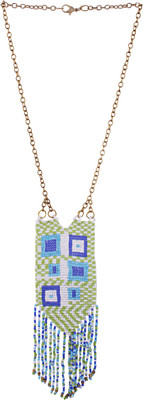 Village Handicrafts Glass, Metal Necklace