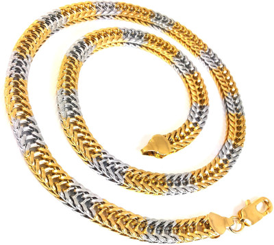 Ammvi Creations Gold Foamed Two-Tone Necklace For Men Brass Chain
