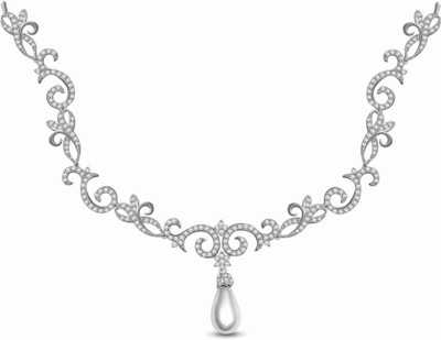 50% OFF on Ciemme 5.30 Ct Romantic Fancy Cubic Zirconia Sterling Silver Necklace