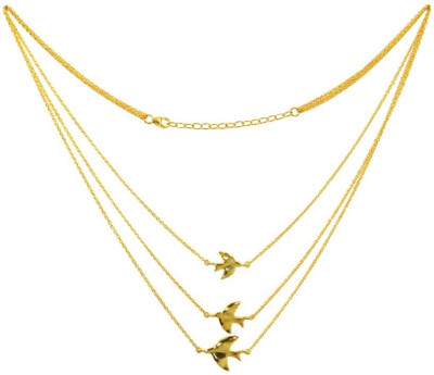 55% OFF on Exxotic Jewelz Flying Birds Fashion 22K Yellow Gold Plated Silver Necklace