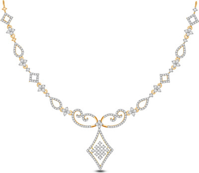 64% OFF on Ciemme 4.24 CT Glorious Cubic Zirconia 18K Yellow Gold Plated Silver Necklace