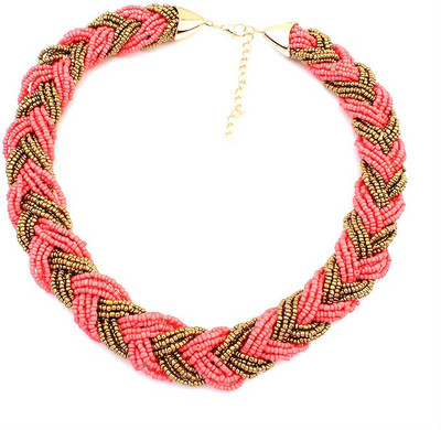 60% OFF on Aaishwarya Pink and Golden Beads Braided Alloy Necklace 60% OFF on Aaishwarya Pink and Golden Beads Braided Alloy Necklace